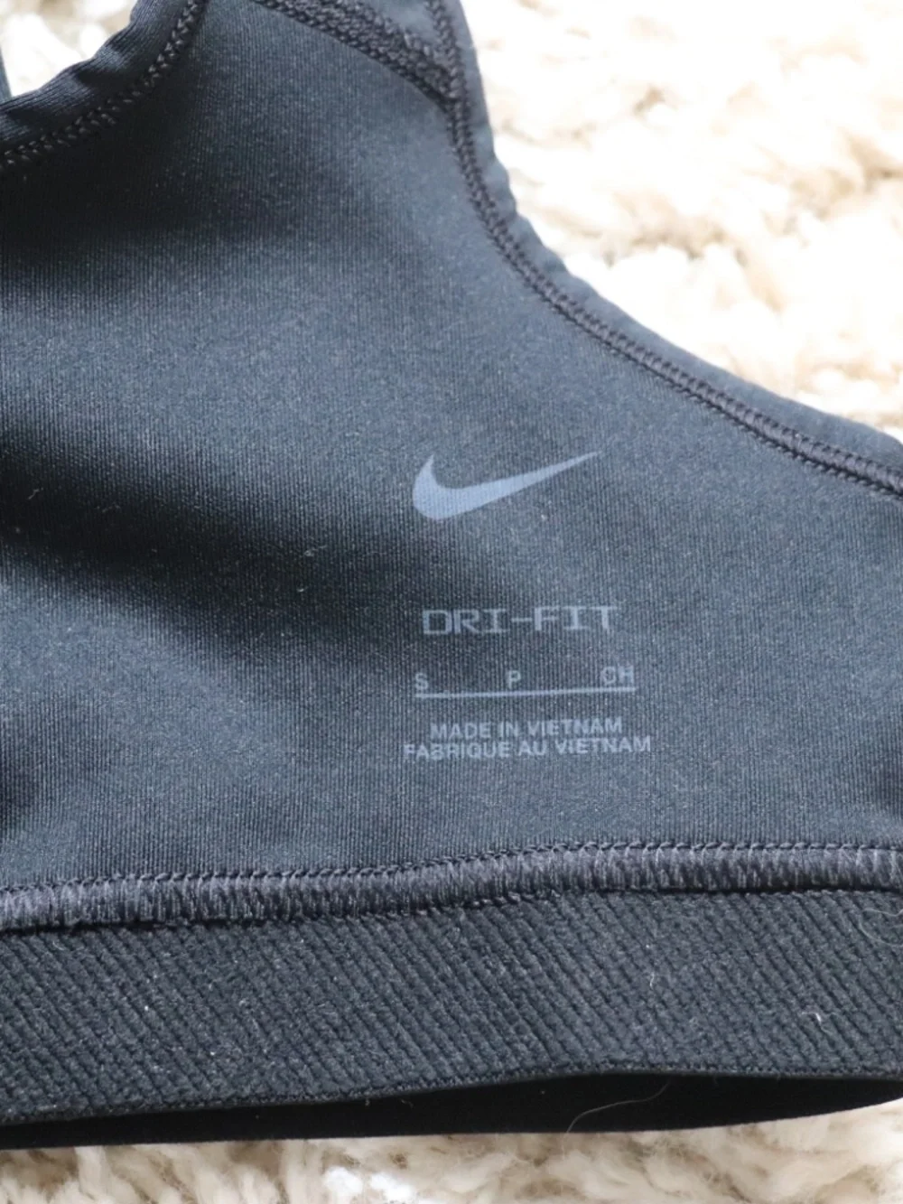 Nike Big Kids' (Girls') Sports Bra Racer Back Color Black Size Small - Picture 5 of 6